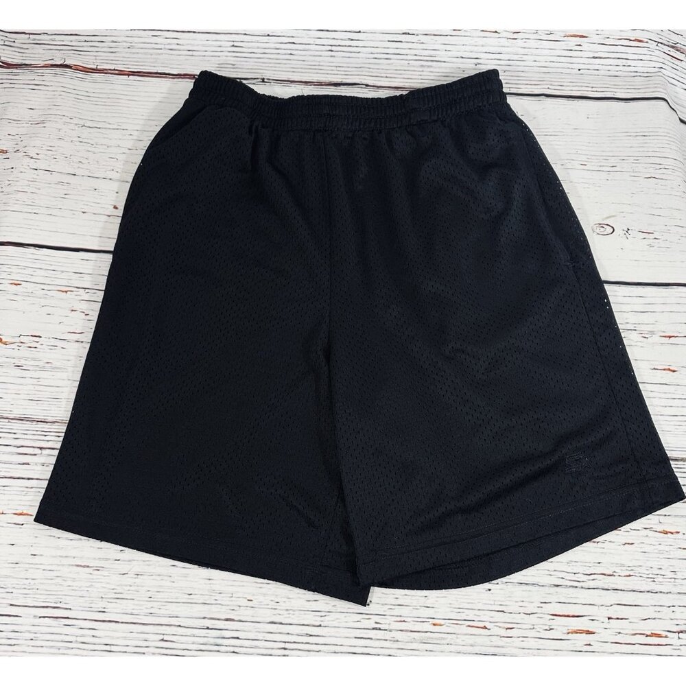 Starter Mens Gym Shorts Size Small 28-30 Black Pockets Stretch Sports Athletic